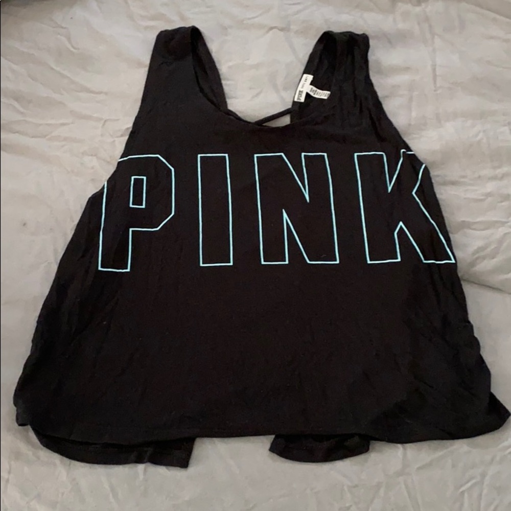PINK tank with open cross cross back